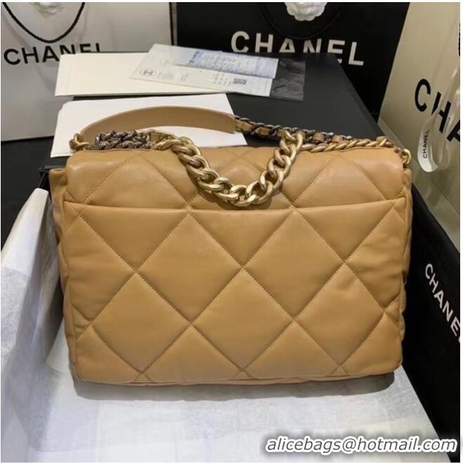 Free Shipping Promotional Chanel 19 Large Flap Bag AS1162 Apricot