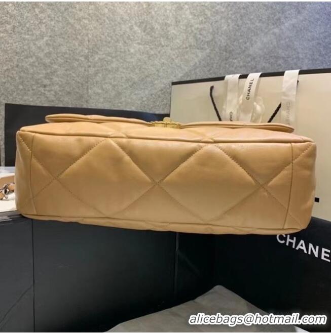 Free Shipping Promotional Chanel 19 Large Flap Bag AS1162 Apricot