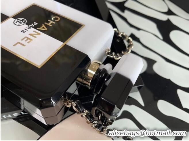 Famous Brand Chanel mini wallet on chain Gold-Tone Metal A8455 black&white