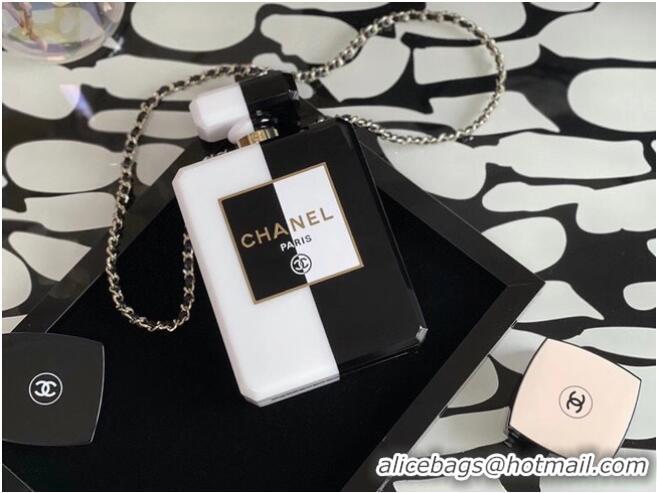 Famous Brand Chanel mini wallet on chain Gold-Tone Metal A8455 black&white