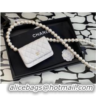 Promotional Chanel Sheepskin Original Leather Pocket AP2059 white