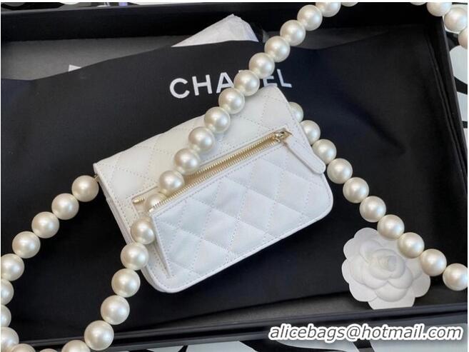 Promotional Chanel Sheepskin Original Leather Pocket AP2059 white