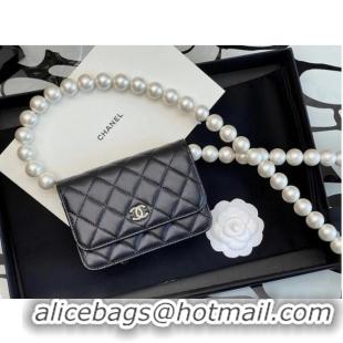 Top Quality Chanel Sheepskin Original Leather Pocket AP2059 black