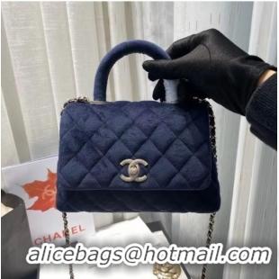 Promotional Chanel mini flap bag with top handle AS2215 Royal Blue