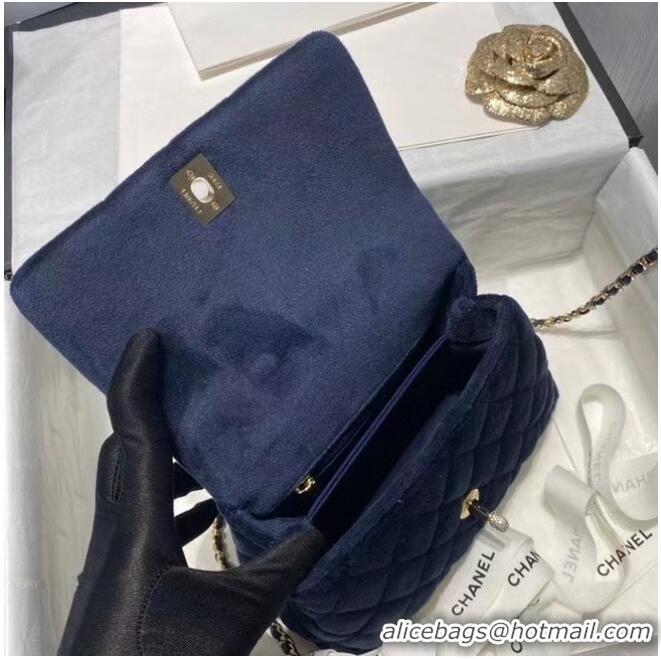 Promotional Chanel mini flap bag with top handle AS2215 Royal Blue