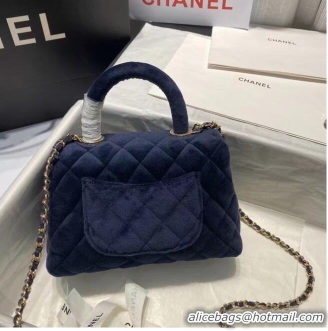 Promotional Chanel mini flap bag with top handle AS2215 Royal Blue