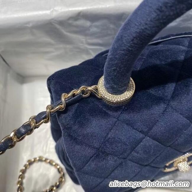 Promotional Chanel mini flap bag with top handle AS2215 Royal Blue