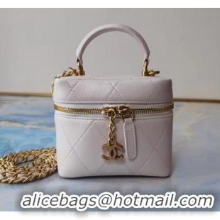 Unique Discount Chanel Lambskin Crystal Calfskin & Gold-Tone Metal AS1889 white