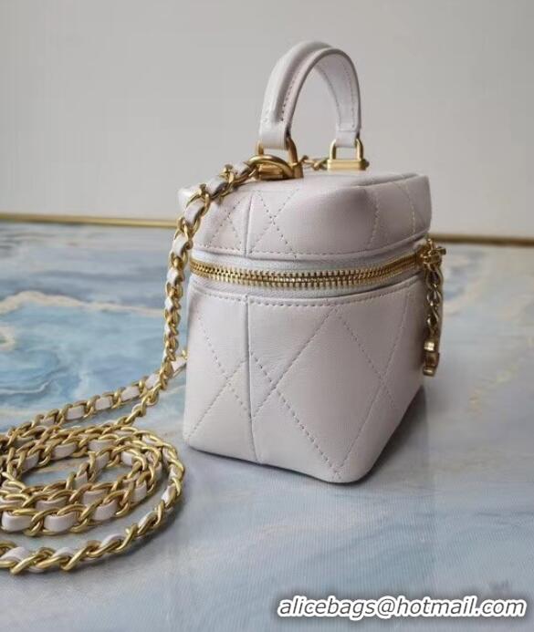 Unique Discount Chanel Lambskin Crystal Calfskin & Gold-Tone Metal AS1889 white