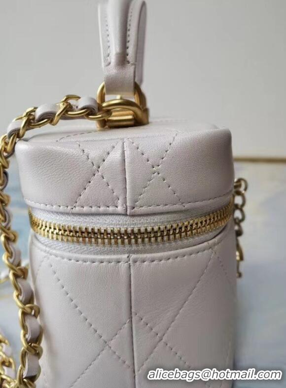 Unique Discount Chanel Lambskin Crystal Calfskin & Gold-Tone Metal AS1889 white