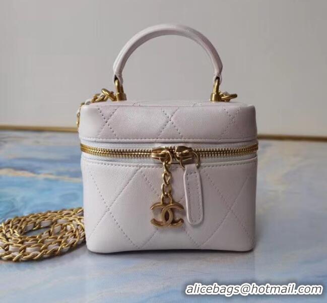 Unique Discount Chanel Lambskin Crystal Calfskin & Gold-Tone Metal AS1889 white