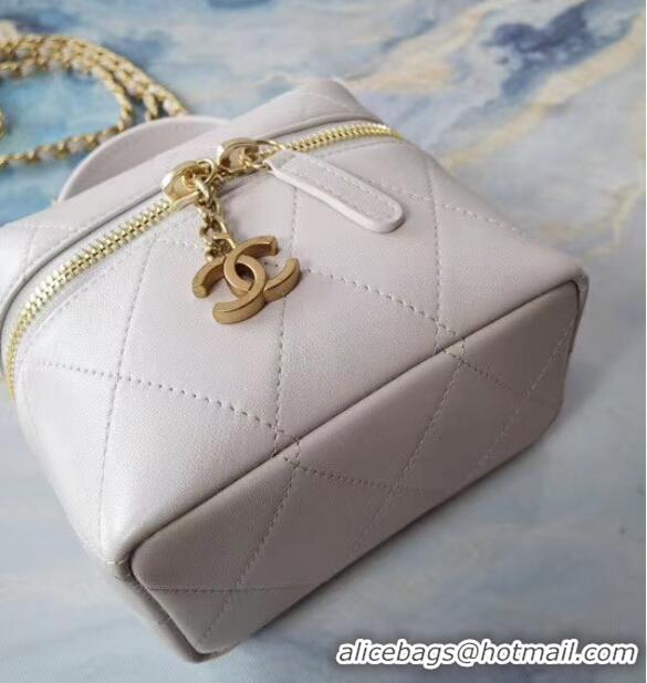 Unique Discount Chanel Lambskin Crystal Calfskin & Gold-Tone Metal AS1889 white