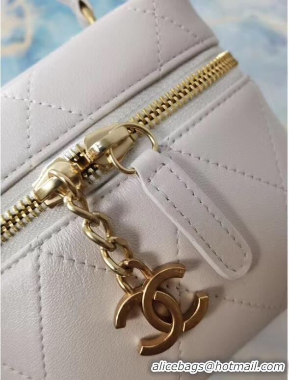 Unique Discount Chanel Lambskin Crystal Calfskin & Gold-Tone Metal AS1889 white