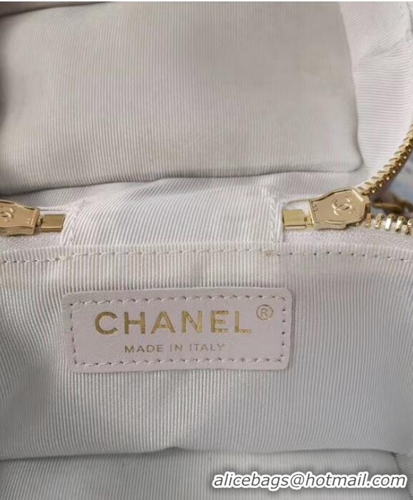 Unique Discount Chanel Lambskin Crystal Calfskin & Gold-Tone Metal AS1889 white