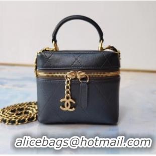 Top Design Chanel Lambskin Crystal Calfskin & Gold-Tone Metal AS1889 black