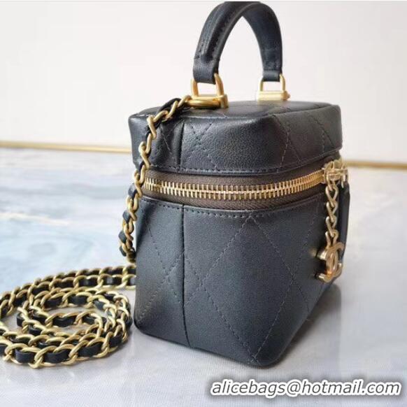 Top Design Chanel Lambskin Crystal Calfskin & Gold-Tone Metal AS1889 black