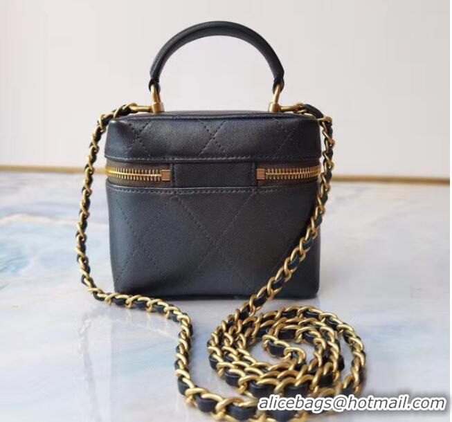 Top Design Chanel Lambskin Crystal Calfskin & Gold-Tone Metal AS1889 black