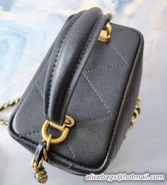 Top Design Chanel Lambskin Crystal Calfskin & Gold-Tone Metal AS1889 black