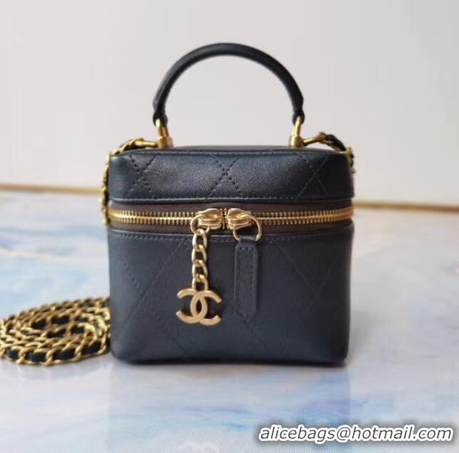 Top Design Chanel Lambskin Crystal Calfskin & Gold-Tone Metal AS1889 black