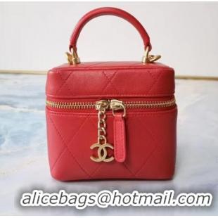 Cheapest Chanel Lambskin Crystal Calfskin & Gold-Tone Metal AS1889 red