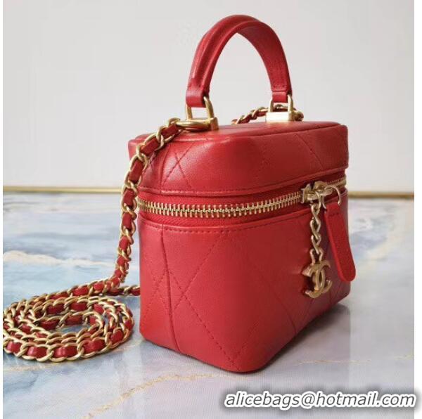 Cheapest Chanel Lambskin Crystal Calfskin & Gold-Tone Metal AS1889 red