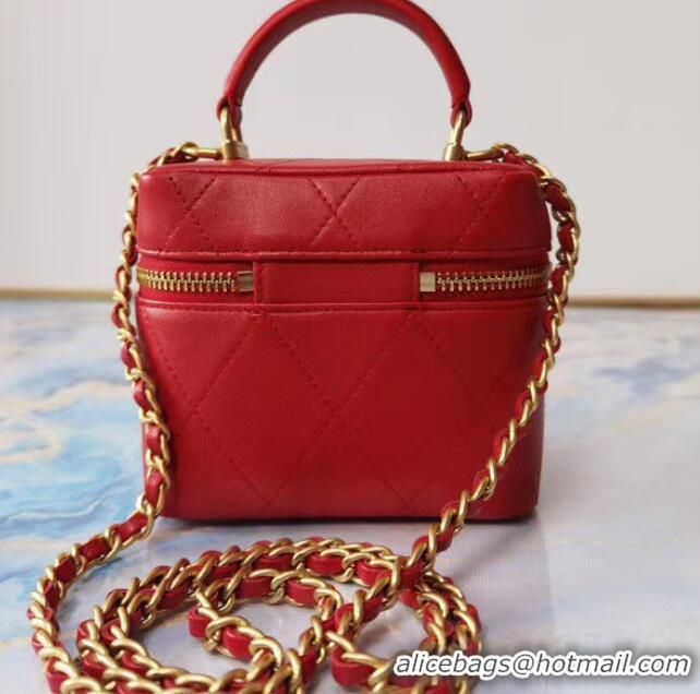 Cheapest Chanel Lambskin Crystal Calfskin & Gold-Tone Metal AS1889 red