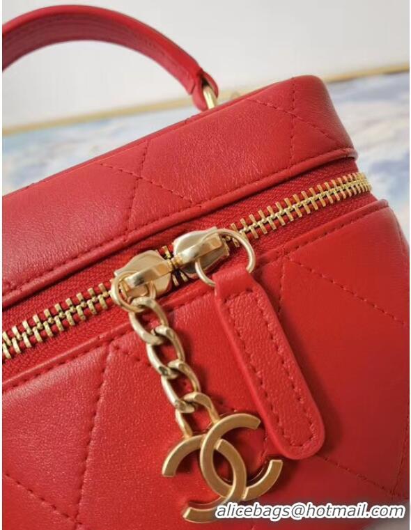 Cheapest Chanel Lambskin Crystal Calfskin & Gold-Tone Metal AS1889 red