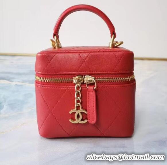 Cheapest Chanel Lambskin Crystal Calfskin & Gold-Tone Metal AS1889 red