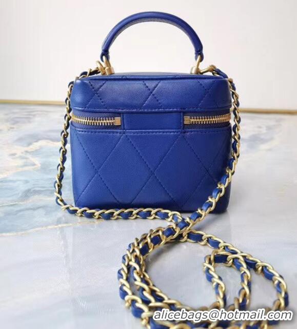 Good Product Chanel Lambskin Crystal Calfskin & Gold-Tone Metal AS1889 blue