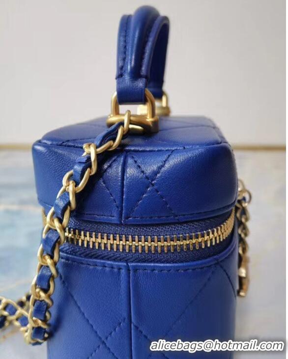 Good Product Chanel Lambskin Crystal Calfskin & Gold-Tone Metal AS1889 blue