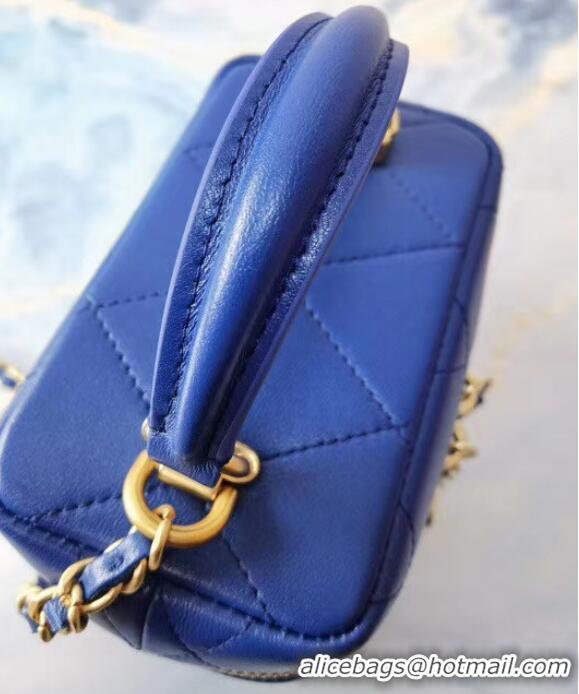 Good Product Chanel Lambskin Crystal Calfskin & Gold-Tone Metal AS1889 blue