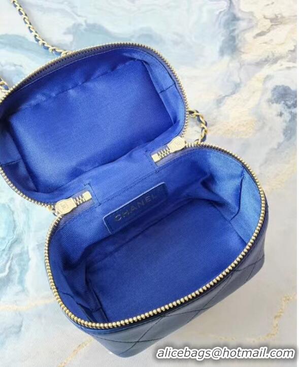 Good Product Chanel Lambskin Crystal Calfskin & Gold-Tone Metal AS1889 blue