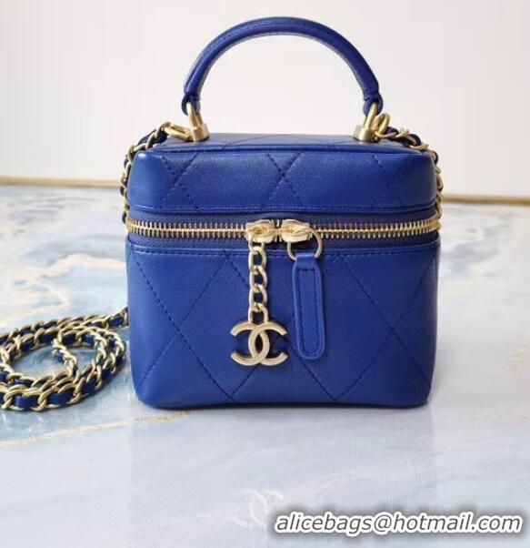 Good Product Chanel Lambskin Crystal Calfskin & Gold-Tone Metal AS1889 blue