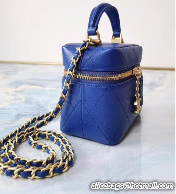 Good Product Chanel Lambskin Crystal Calfskin & Gold-Tone Metal AS1889 blue