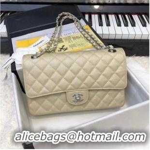 Top Design Chanel Classic Flap Bag Chevron Caviar Leather A01112A champagne