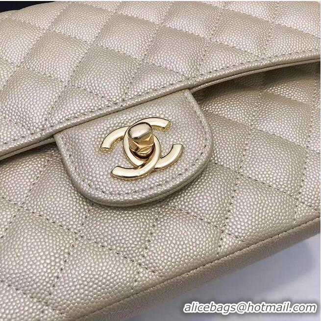 Top Design Chanel Classic Flap Bag Chevron Caviar Leather A01112A champagne