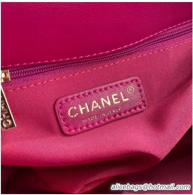 Stylish Chanel flap bag Lambskin & Gold-Tone Metal AS2299 rose