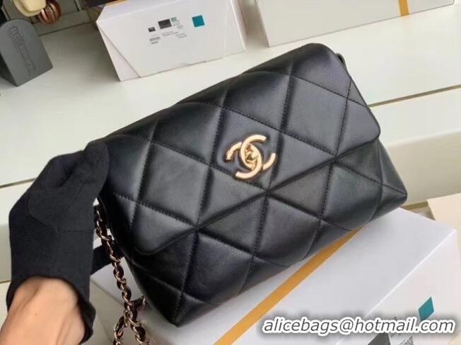 Grade Popular Chanel flap bag Lambskin & Gold-Tone Metal AS2299 black