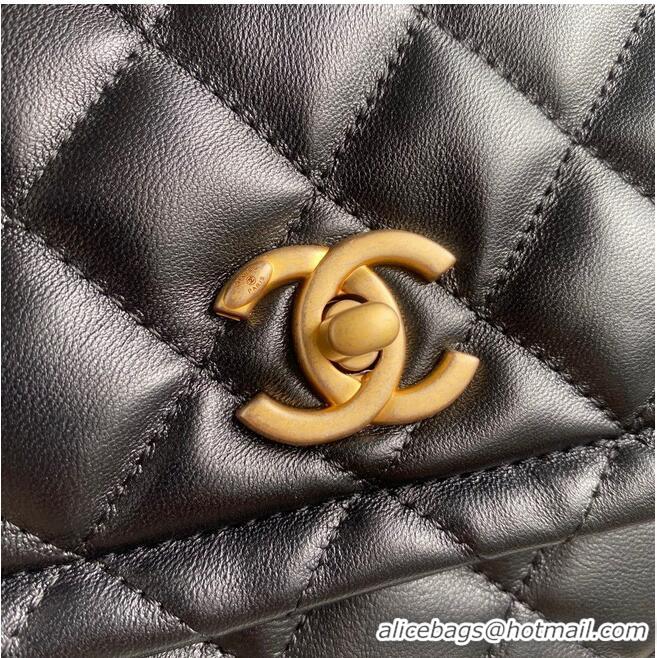 Low Price Chanel Flap Bag Sheepskin & Gold-Tone Metal AP1737 Black