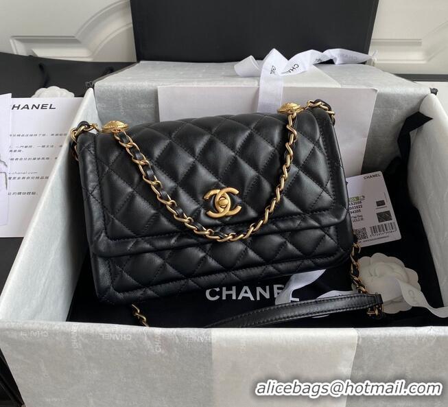 Low Price Chanel Flap Bag Sheepskin & Gold-Tone Metal AP1737 Black