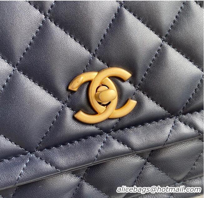 Traditional Specials Chanel Flap Bag Sheepskin & Gold-Tone Metal AP1737 Navy