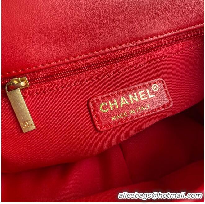 Pretty Style Chanel Flap Bag Sheepskin & Gold-Tone Metal AP1737 Red