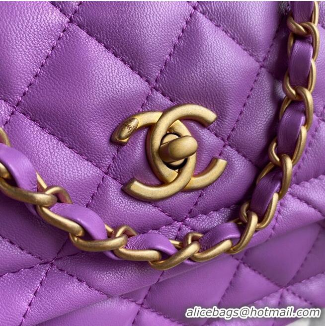 Best Price Chanel Flap Bag Sheepskin & Gold-Tone Metal AP1737 Purple