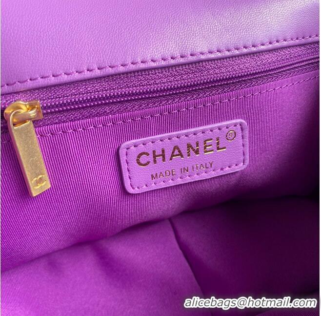 Best Price Chanel Flap Bag Sheepskin & Gold-Tone Metal AP1737 Purple