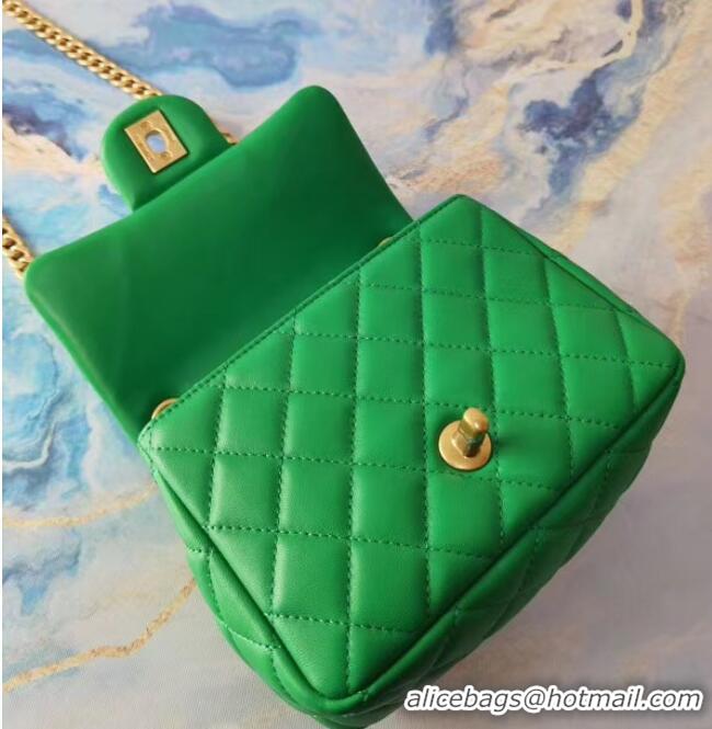 Promotional Chanel flap bag Lambskin Resin & Gold-Tone Metal AS2379 green