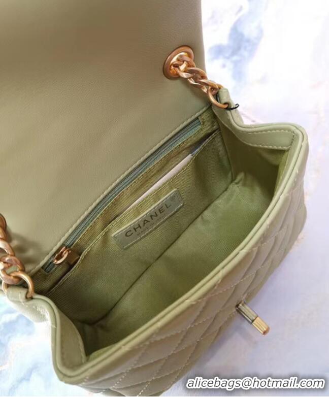 Shop Grade Chanel flap bag Lambskin Resin & Gold-Tone Metal AS2379 light green