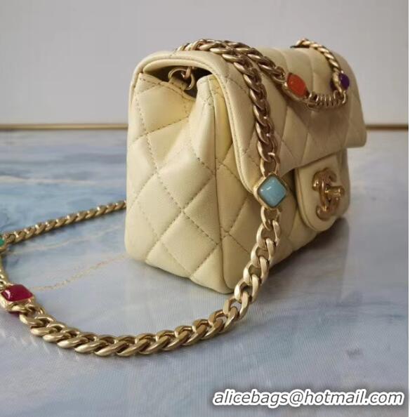 Super Quality Chanel flap bag Lambskin Resin & Gold-Tone Metal AS2379 Yellow