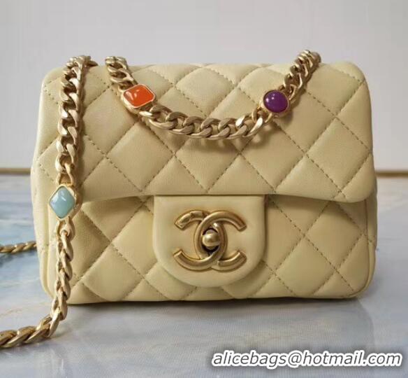 Super Quality Chanel flap bag Lambskin Resin & Gold-Tone Metal AS2379 Yellow