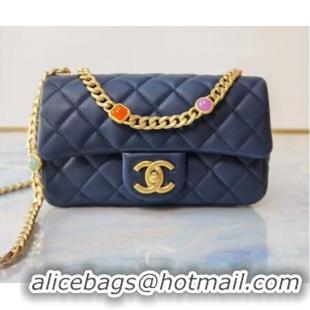 Good Looking Chanel flap bag Lambskin Resin & Gold-Tone Metal AS2380 Navy