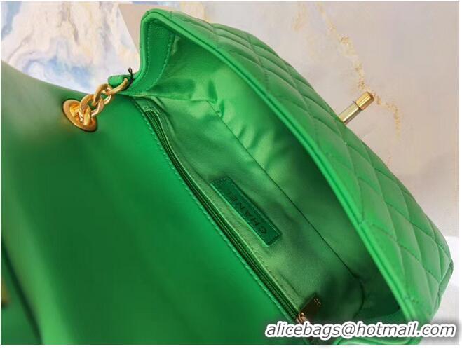 Promotional Chanel flap bag Lambskin Resin & Gold-Tone Metal AS2380 green